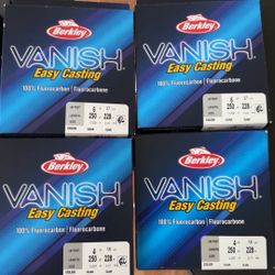 Fishing line vanish, easy casting two boxes of 6 pound and two boxes of 4 pound fishing line