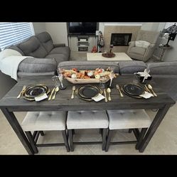 Console/Bar Table with Matching Bar Stools