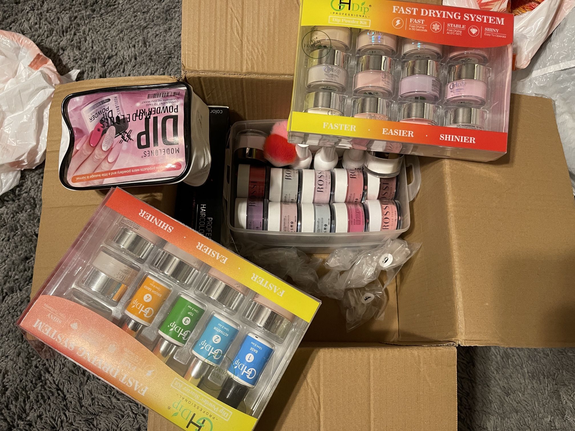 Rossi Glam Nail Dip Dipping Kit And GH Professional Kit Lot And Accessories