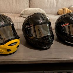 3 helmets