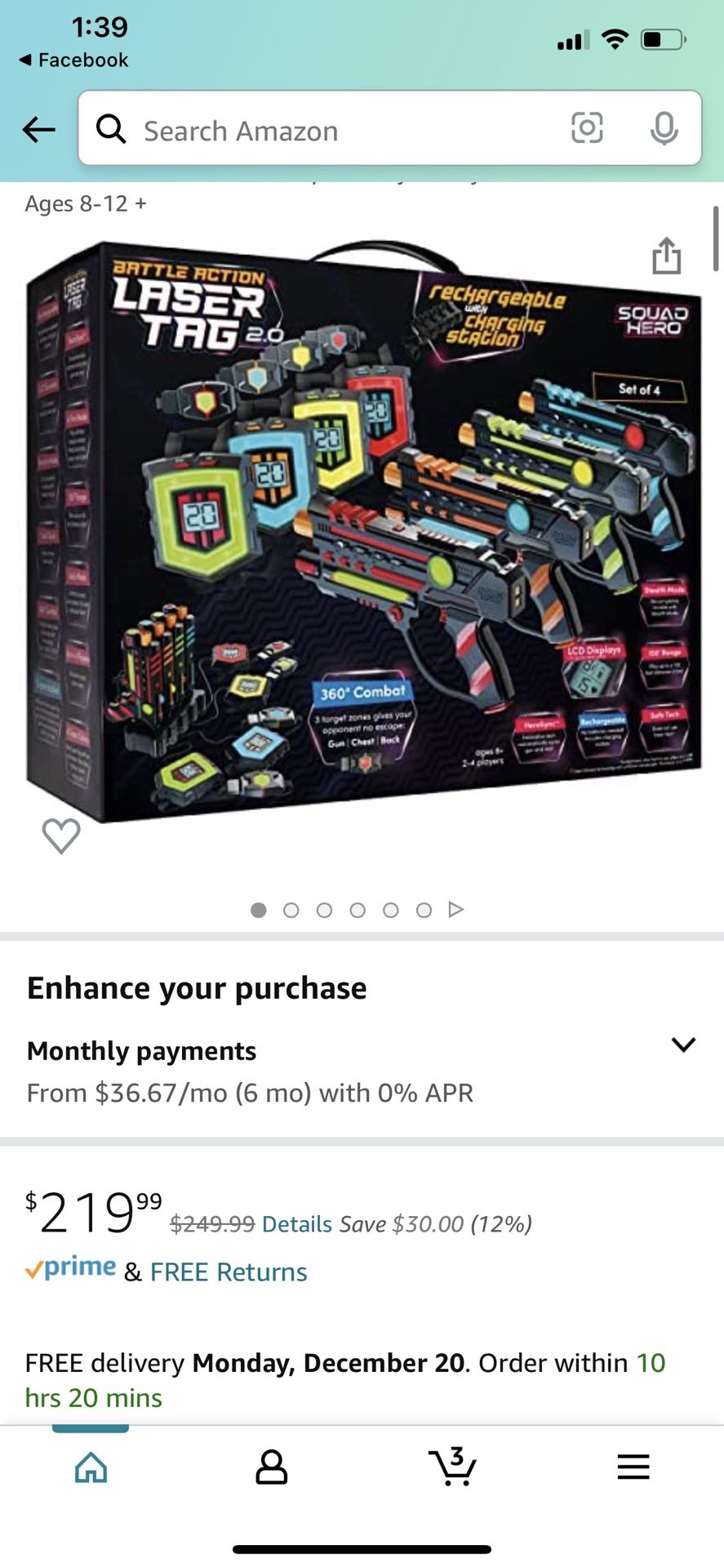 Open Box Laser Tag Game Set Like New
