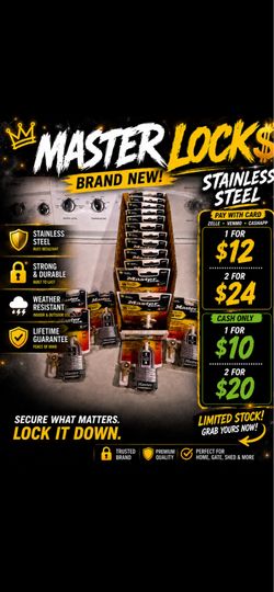 Master pad locks 1x 10$ -2x 20$ 3x 30$
