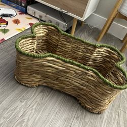 Bamboo Dog Bone Pet Toy  Basket