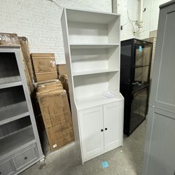 Cozy Castle 5-Tier Freestanding Book Shelf Bookcase, 75" Tall White