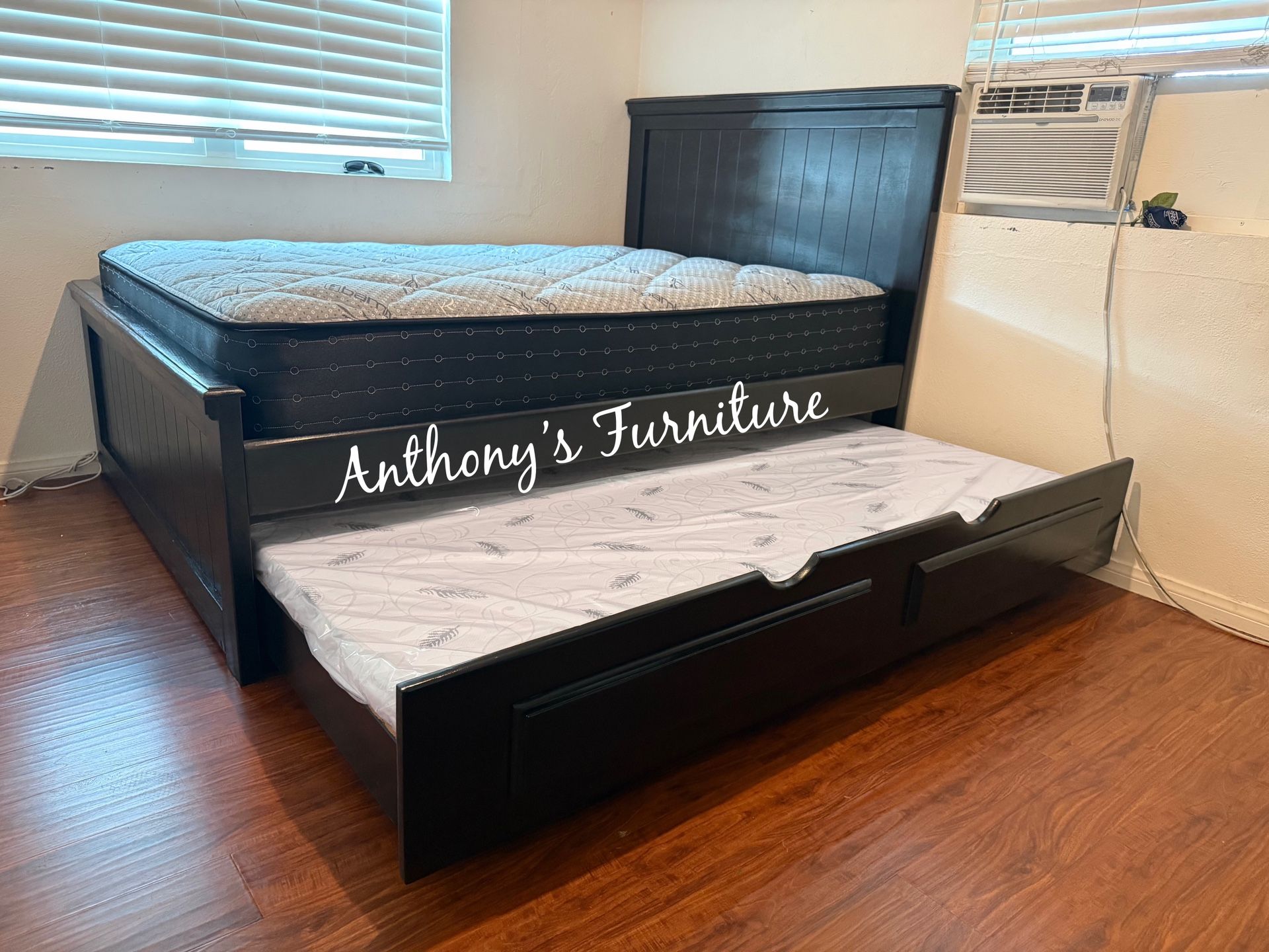 New Full Bed With Trundle And Mattresses