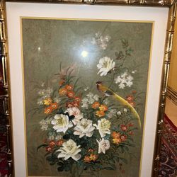 23.5X29.5 (2) FABULOUS ASIAN VINTAGE PAINTINGS ON CORK - FRAMED IN GLASS/SIGNED