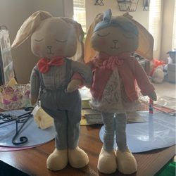Boy And Girl Plush Bunnies