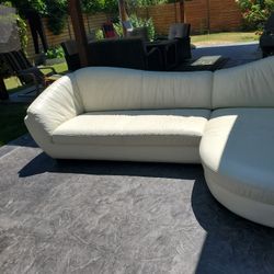 White Leather Sofa 