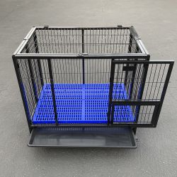 $135 (New) Folding dog cage 37x25x33” heavy duty single-door kennel w/ plastic tray 