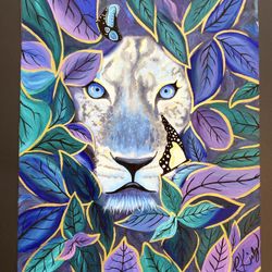 16x20 Hand Painted Lion