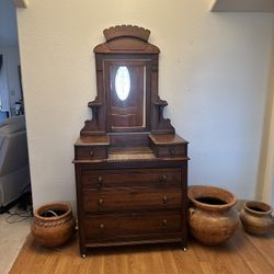 Antique Dresser With Mirror 