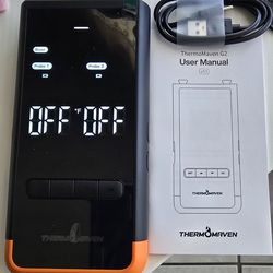 ThermoMaven – Wireless Smart Meat Thermometer with Bluetooth: Standalone Base, Unlimited-Range Wi-Fi, 6 Sensors with NIST-Certified Accuracy, 2 Cookin