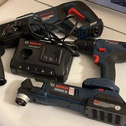 NEW BOSCH 2 SETS $280 EACH FIRM NO OFFERS EACH 1 BATTERY AND CHARGER FIRM ON PRICE 