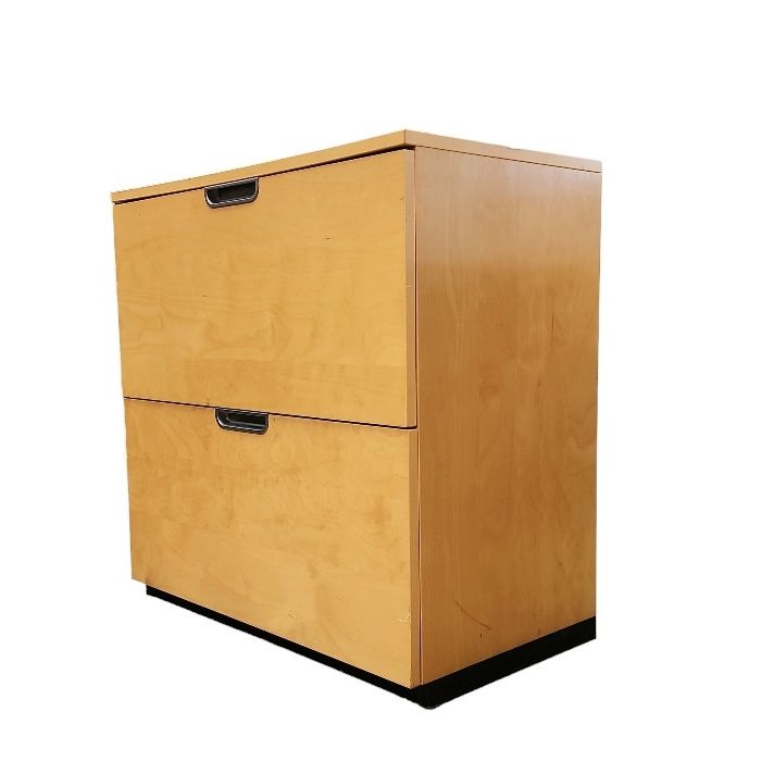 Lateral Wood Veneer File Cabinet w/ Combination Lock