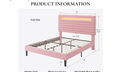Full size pink bed frame