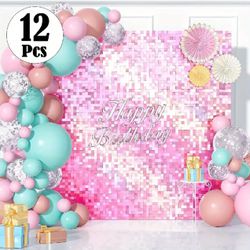 Shimmer Wall Backdrop( Pink And Blue)4x3