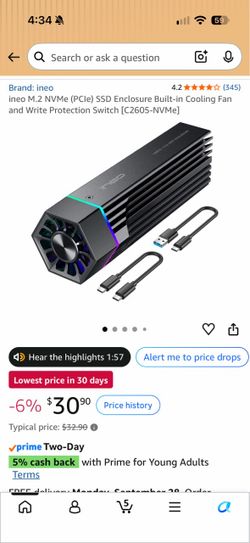 Selling  ineo C2605 M.2 NVMe SSD Enclosure