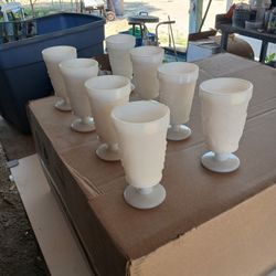 MILK GLASS  ALL 8