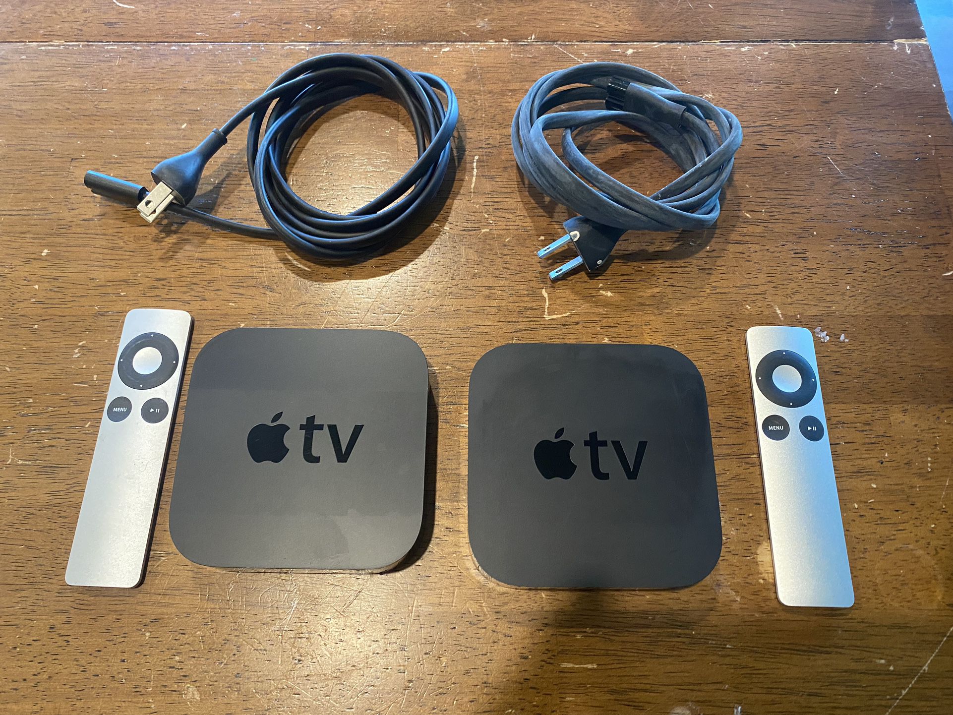 2 - Apple TVs - 3rd Gen + Remotes and Power Cables 