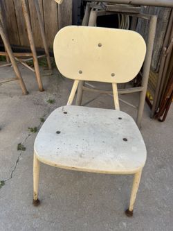 Vintage School House Desk Chair Metal  Mid Century Modern Furniture