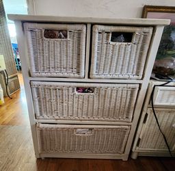 Three Matching Wicker Dressers ~ sold together or separately