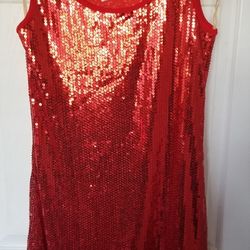 Red Sequin Party Cocktail Dress 