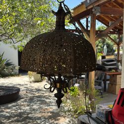 Vintage Moroccan Chandelier / Six Lightbulbs
