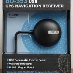 GlobalSat BU-353 USB GPS Navigation Receiver, Waterproof, Magnetic - New in Box