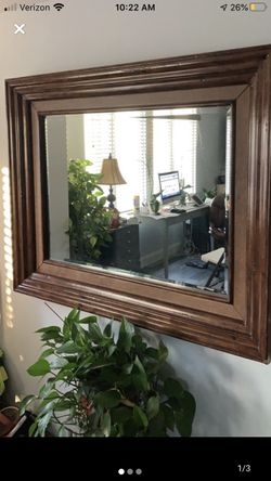 Solid wood mirror