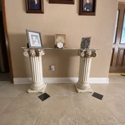 Column Glass Too Console Table