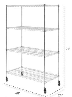 Monster Rax 24" x 48" x 72" 4-Tier Wire Shelving (brand new in box)