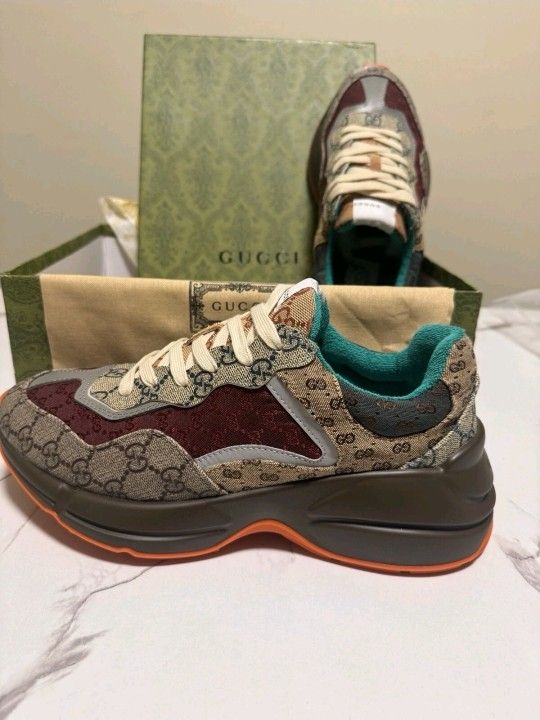 Gucci Men's GG Rhyton Canvas Fashion Sneakers