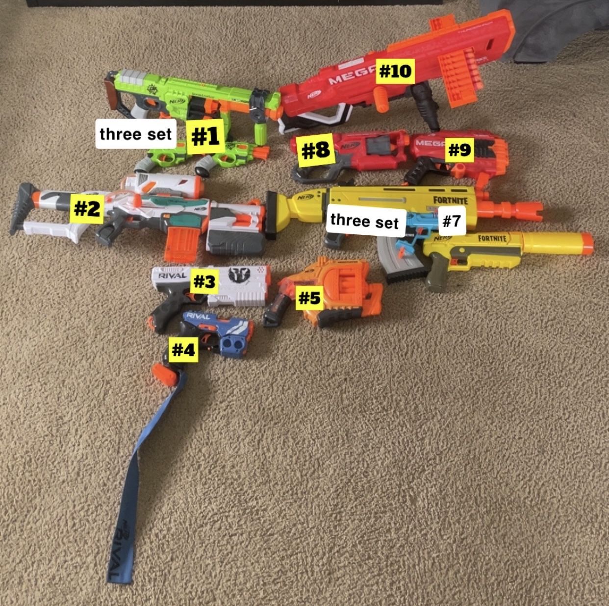 NERF GUNS (Accessories on slide 2)