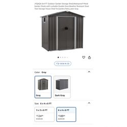 Brand new 6x4 FT Outdoor Garden Storage Shed,Waterproof Metal Garden Sheds with Lockable Double Door,Weather Resistant Steel Tool Storage House Shed f