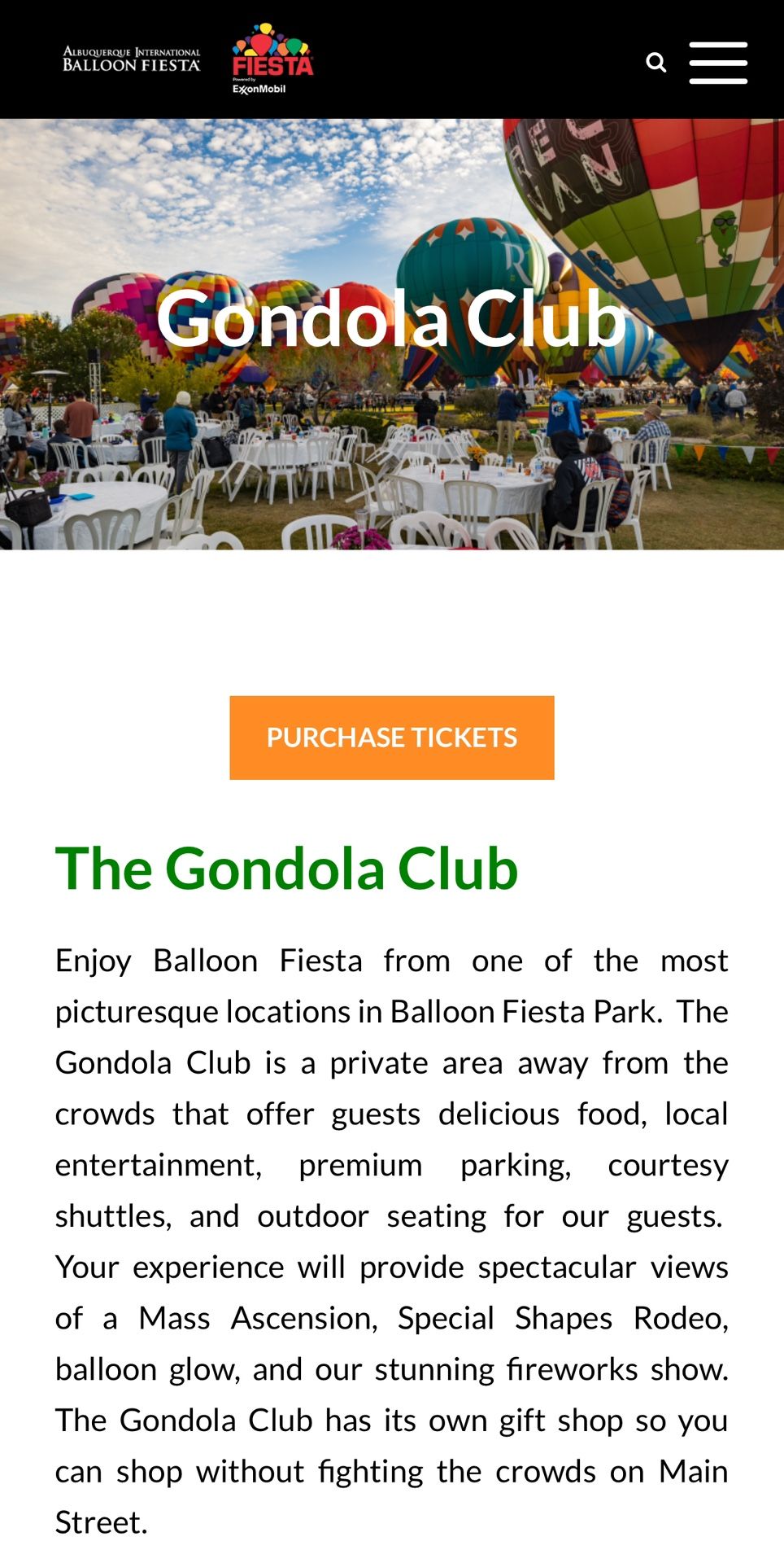 Albuquerque Balloon Fiesta - Gondola Club Tickets