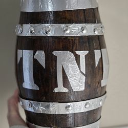 Handmade Upcycled TNT Wooden Whiskey Barrel July 4th Porch Decor