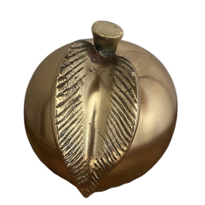 Vintage brass apple paperweight