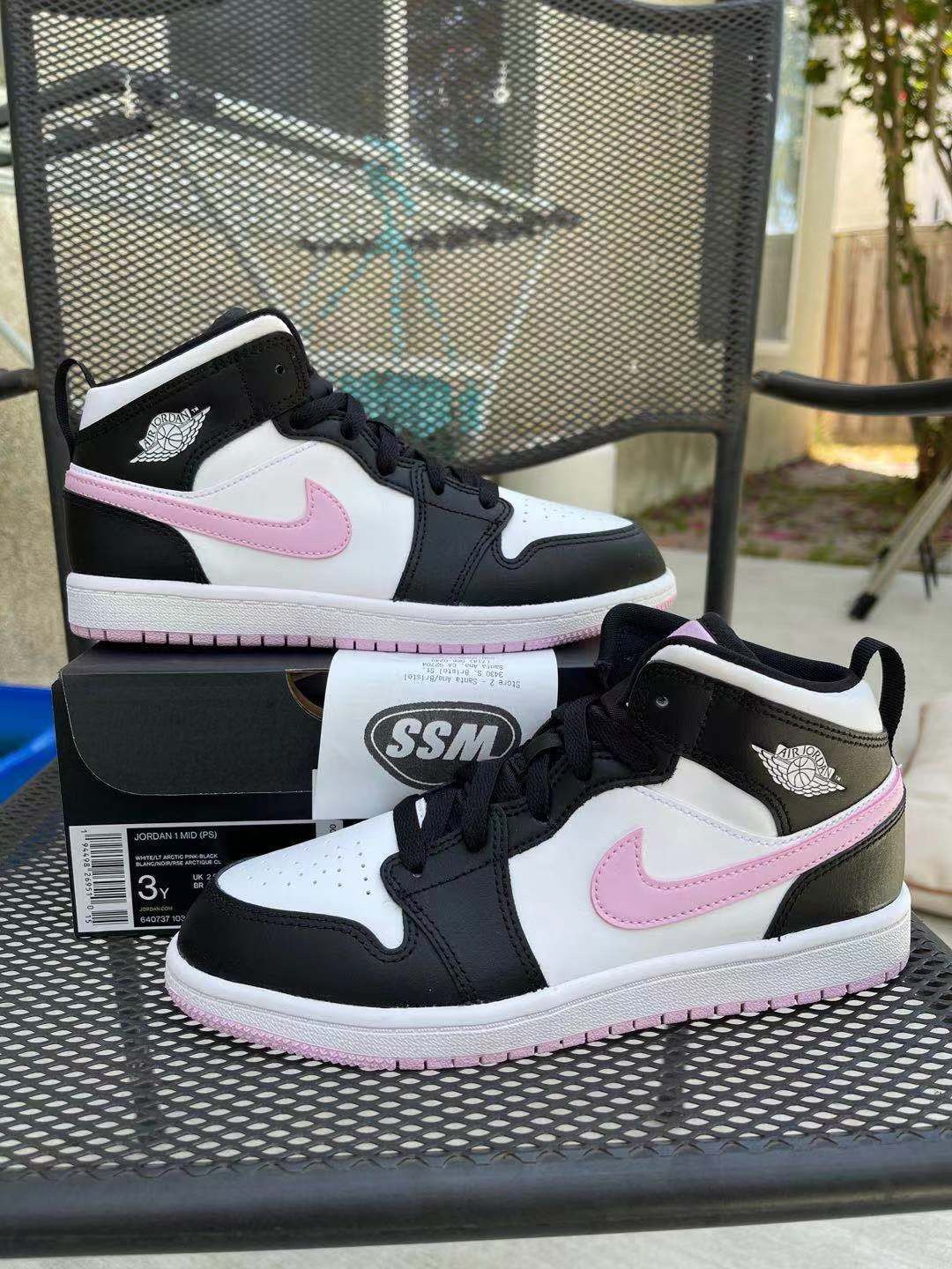 Jordan Mid White Black Light Arctic Pink (PS)