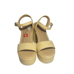 Women’s Tan Woven Chunky Platforms