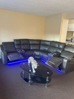 Brand New LED Power Reclining Sectional W/ Speakers