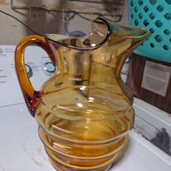 Cambridge Glass Amber Jug Pitcher