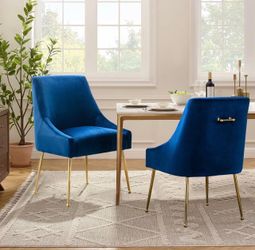 Blue Velvet Dining Chair(2 pcs)