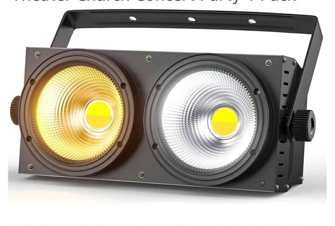 New 200W Blinder Stage Lights, 2-in-1 Warm & Cool White COB Spotlights, LED Par Lights with Auto/Sound/DMX/Master-Slave Audience Light for Events Wedd