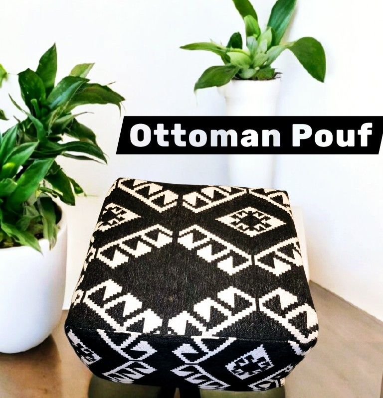 Black & White Ottoman Pouf 