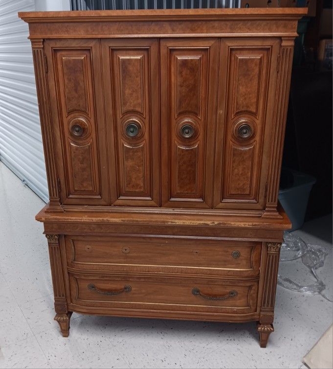 Armoire -Burl Wood Veneer Trim