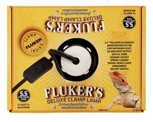 New Flukers Clamp Lamp 5.5” Reptile Basking Light