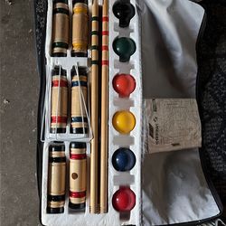 Croquet ball and mallet in bag