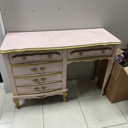 Antique Vintage Pink French provincial Desk