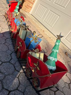 Metal Christmas Train Yard Decoration