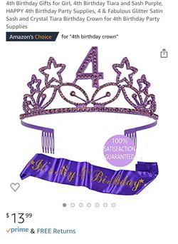 4 Year princess Crown And Sash